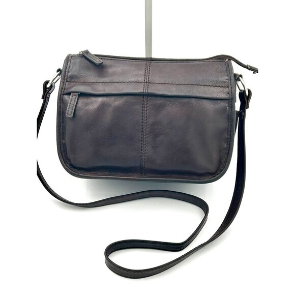 Vintage Fossil Crossbody Womens Brown Leather Wallet Organizer Purse Y2K Chic - Picture 3 of 8